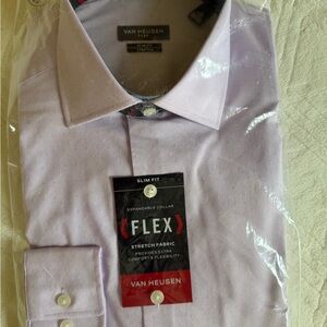 Van Heusen Men's Flex Slim Fit Light Purple Shirt